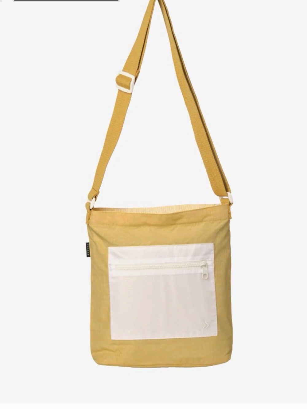 Yellow Crossbody Shoulder Bag with White Front Pocket